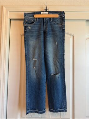 MOTHER The Tomcat Distressed Blue Denim Jeans